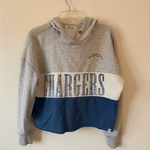 Chargers Football 47 Brand Gray Hoodie Size M - Picture 2 of 4